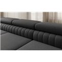 U-shaped sofa Eluis L, sleeping function, Sawana 14, black, H92x347x202cm