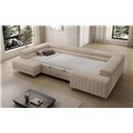 U-shaped sofa Eluis L, sleeping function, Jarell 18, corduroy, beige, H92x347x202cm