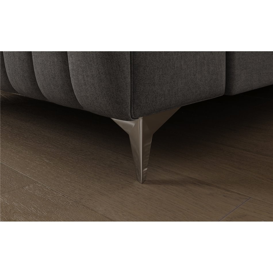 U-shaped sofa Eluis L, sleeping function, Monolith 85, velvet, grey, H92x347x202cm