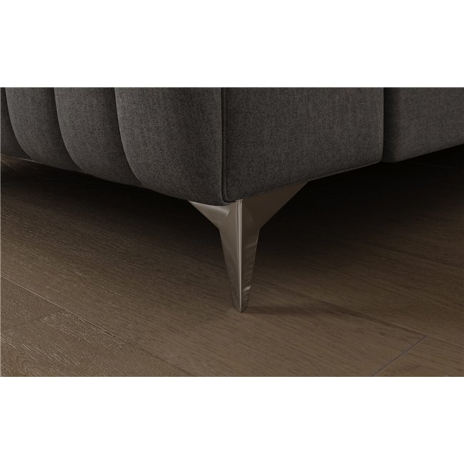 U-shaped sofa Eluis L, sleeping function, Monolith 85, velvet, grey, H92x347x202cm
