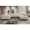 U-shaped sofa Eluis R, sleeping function, Royal 01, boucle, white, H92x347x202cm