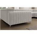 U-shaped sofa Eluis R, sleeping function, Royal 01, boucle, white, H92x347x202cm