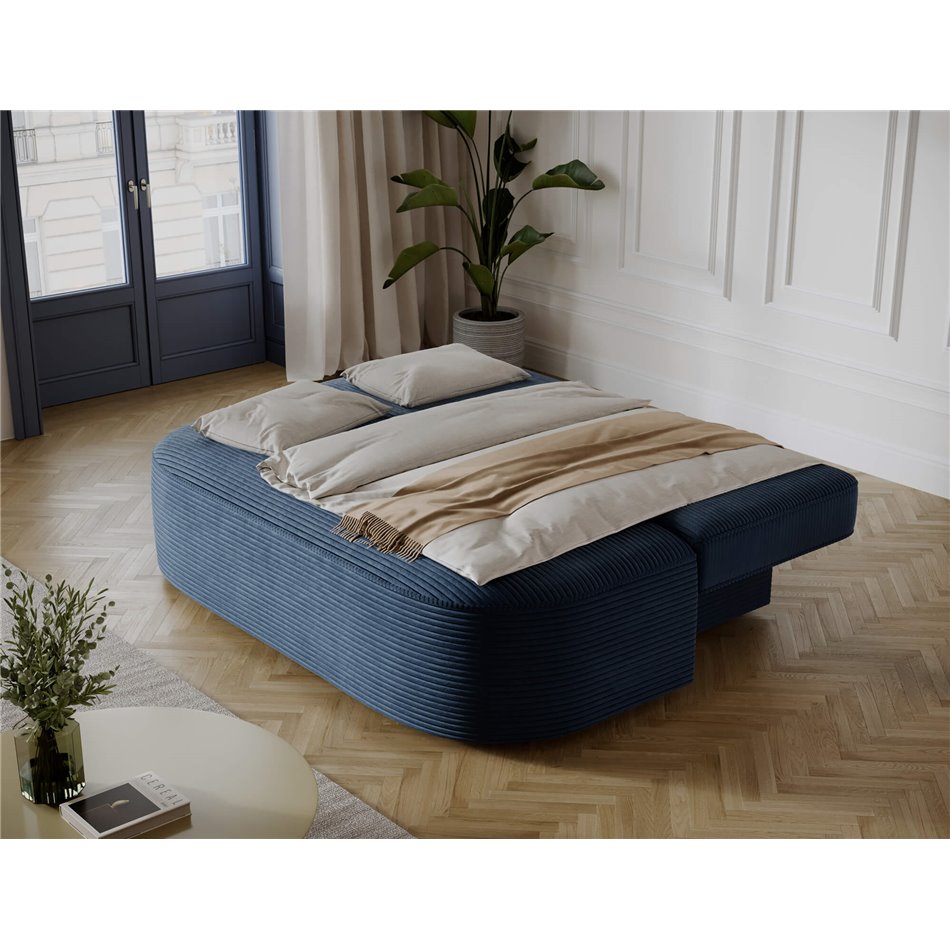 Sofa bed Eliana, sleeping function, Jarell 40, corduroy, blue, H93x193x96cm
