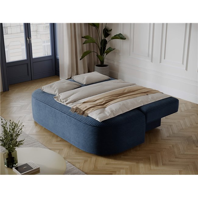 Sofa bed Eliana, sleeping function, Jarell 40, corduroy, blue, H93x193x96cm