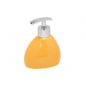 Soap dispenser, yellow colour, ceramic, 10.8x8.5x13cm