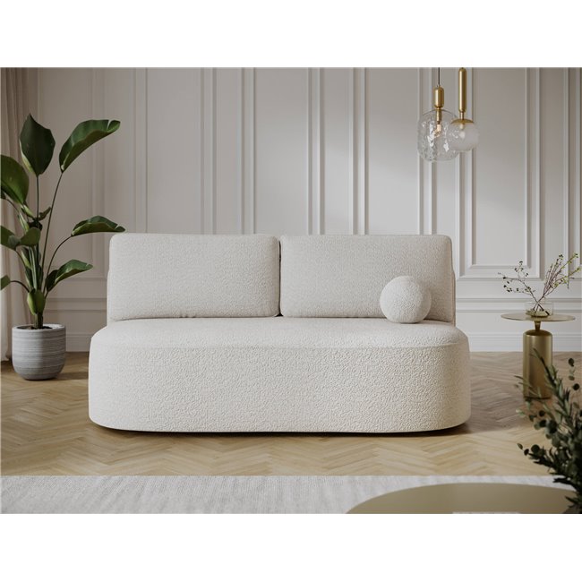 Sofa bed Eliana, sleeping function, Royal 01, boucle, white, H93x193x96cm