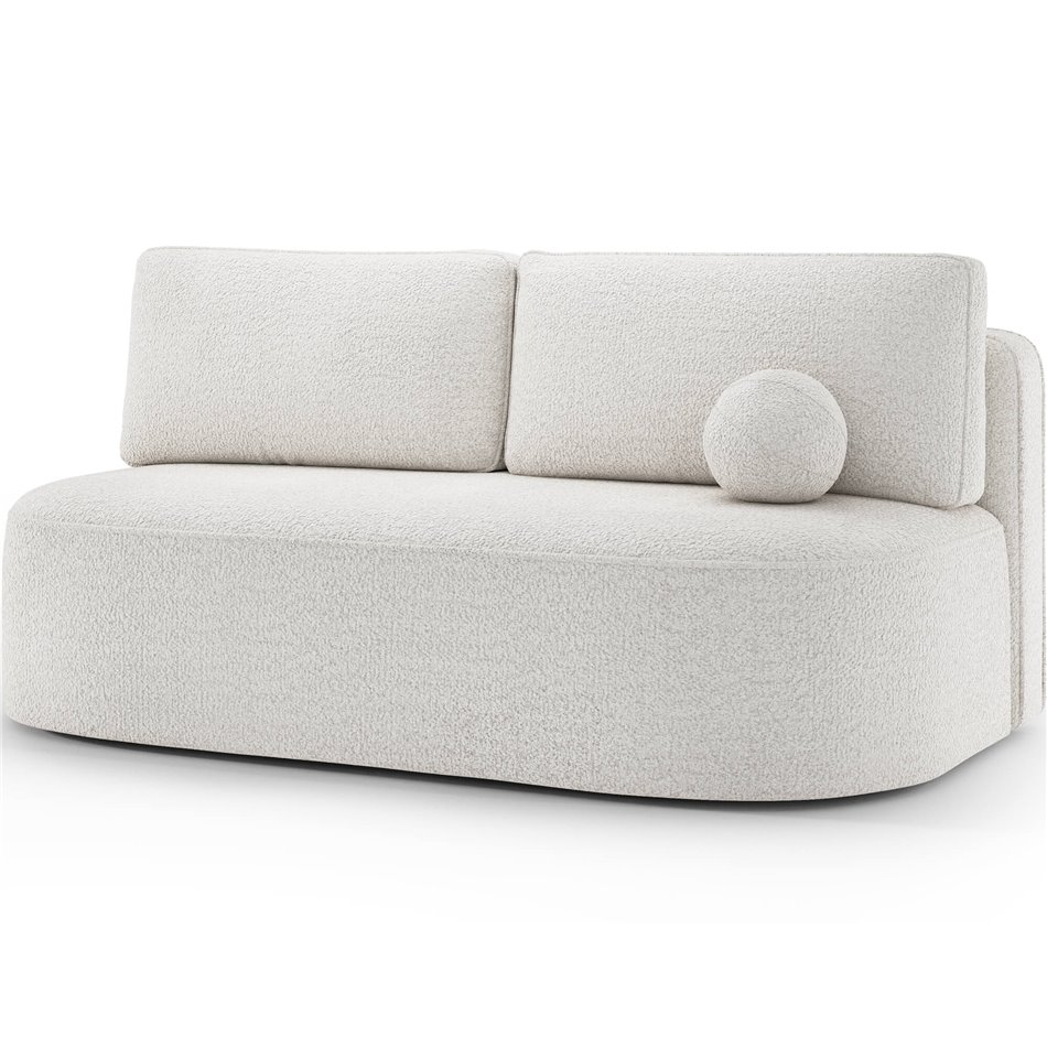Sofa bed Eliana, sleeping function, Royal 01, boucle, white, H93x193x96cm