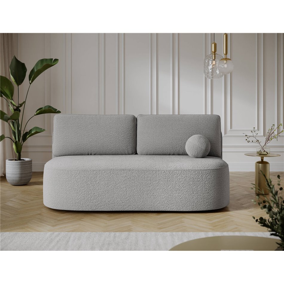 Sofa bed Eliana, sleeping function, Royal 04, boucle, grey, H93x193x96cm