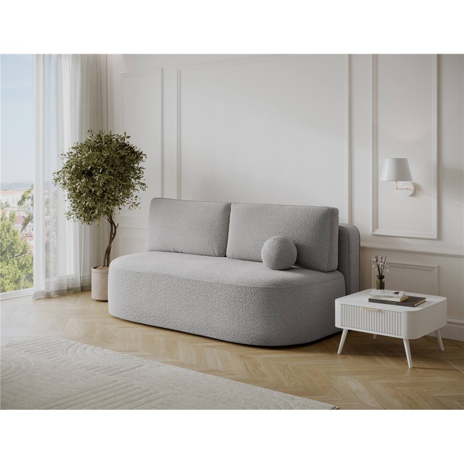 Sofa bed Eliana, sleeping function, Royal 04, boucle, grey, H93x193x96cm