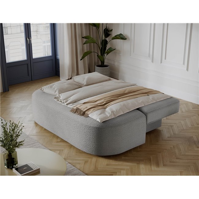 Sofa bed Eliana, sleeping function, Royal 04, boucle, grey, H93x193x96cm