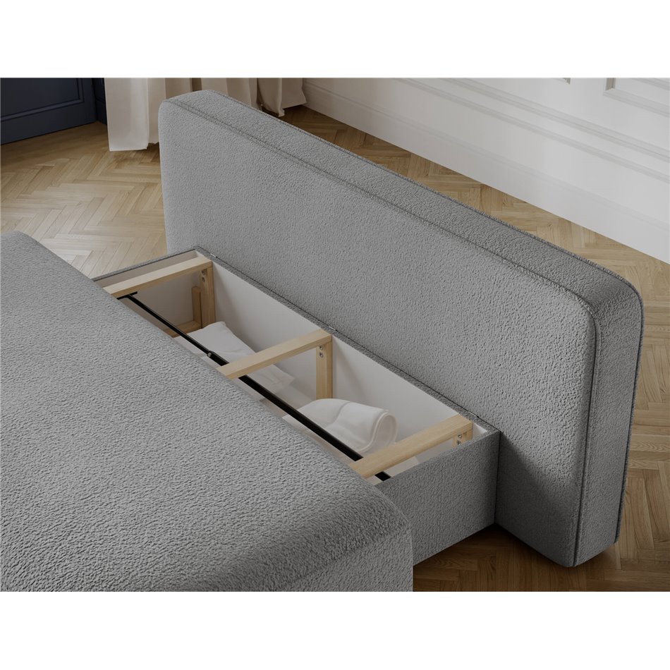 Sofa bed Eliana, sleeping function, Royal 04, boucle, grey, H93x193x96cm