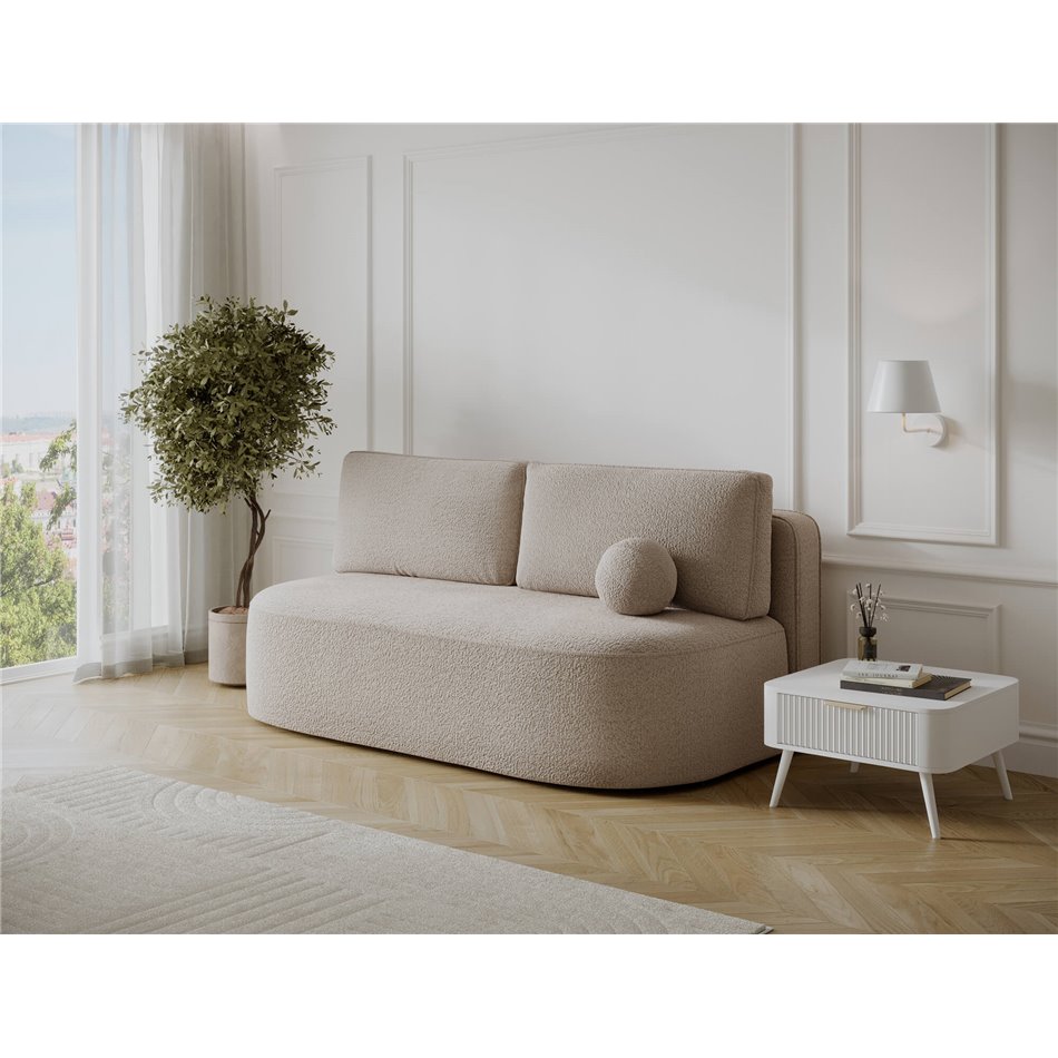 Sofa bed Eliana, sleeping function, Royal 18, boucle, beige, H93x193x96cm