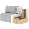 Sofa bed Eliana, sleeping function, Royal 18, boucle, beige, H93x193x96cm
