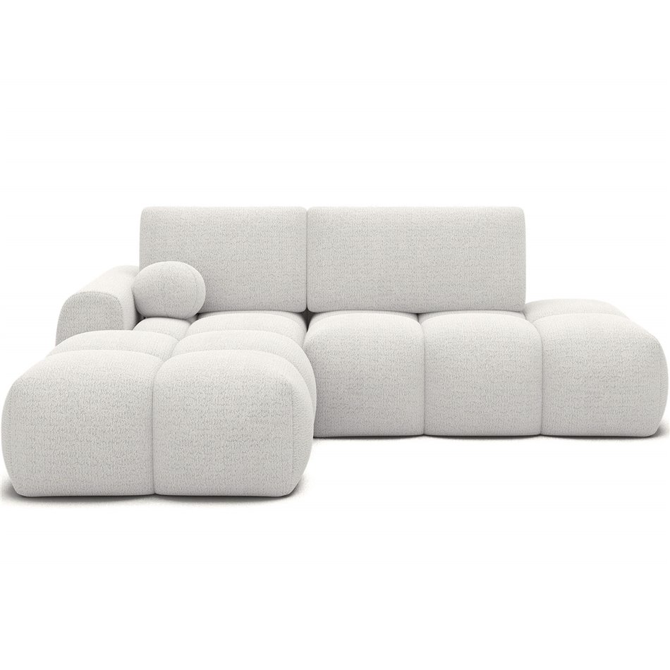 Corner sofa Elittario L, sleeping function, Royal 01, boucle, white, H95x227x170cm