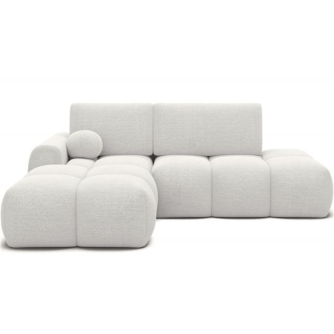 Corner sofa Elittario L, sleeping function, Royal 01, boucle, white, H95x227x170cm
