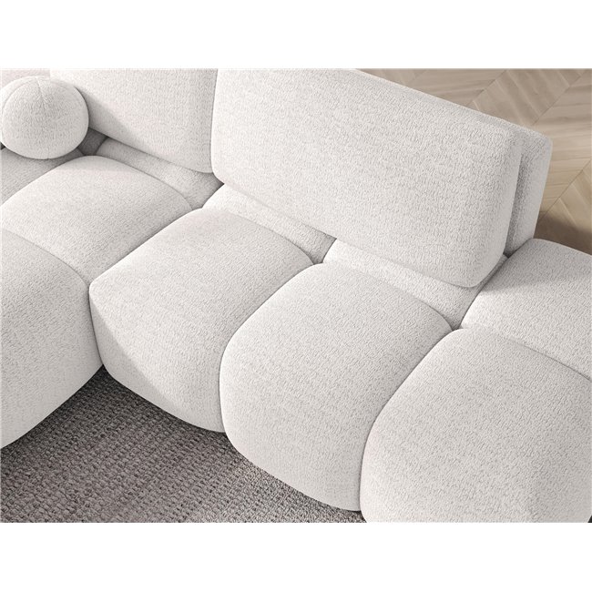 Corner sofa Elittario L, sleeping function, Royal 01, boucle, white, H95x227x170cm