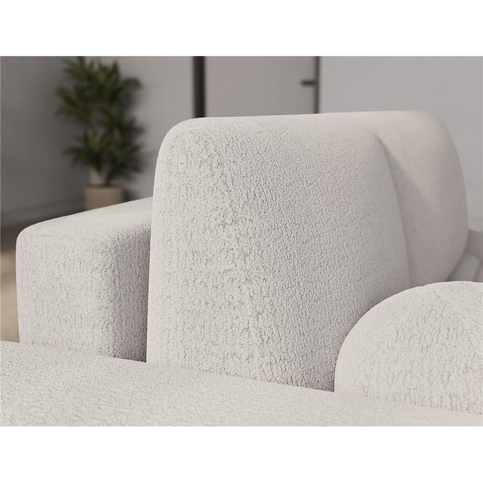 Corner sofa Elittario L, sleeping function, Royal 01, boucle, white, H95x227x170cm