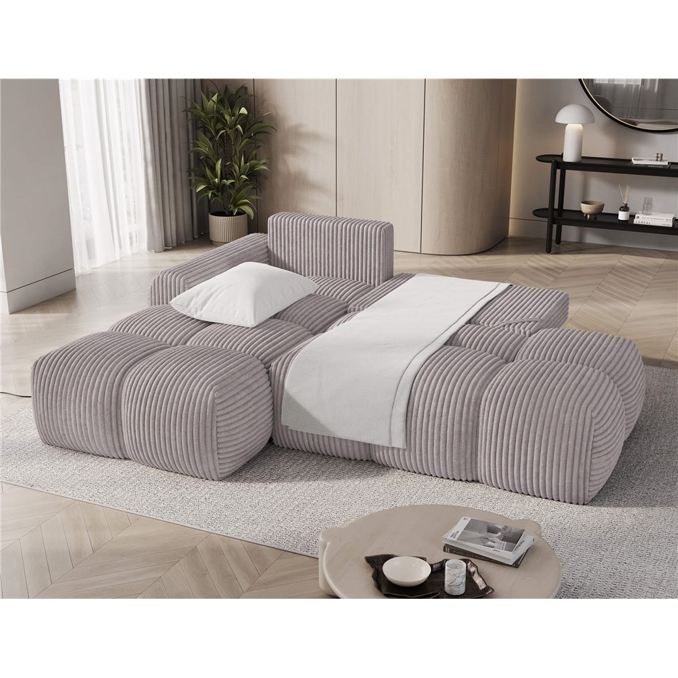 Corner sofa Elittario L, sleeping function, Modullo 03, grey, H95x227x170cm
