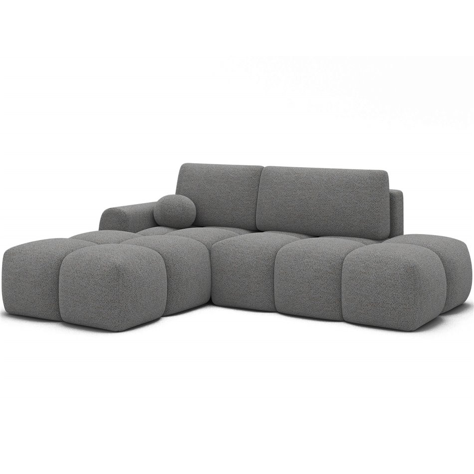 Corner sofa Elittario L, sleeping function, Royal 04, boucle, grey, H95x227x170cm