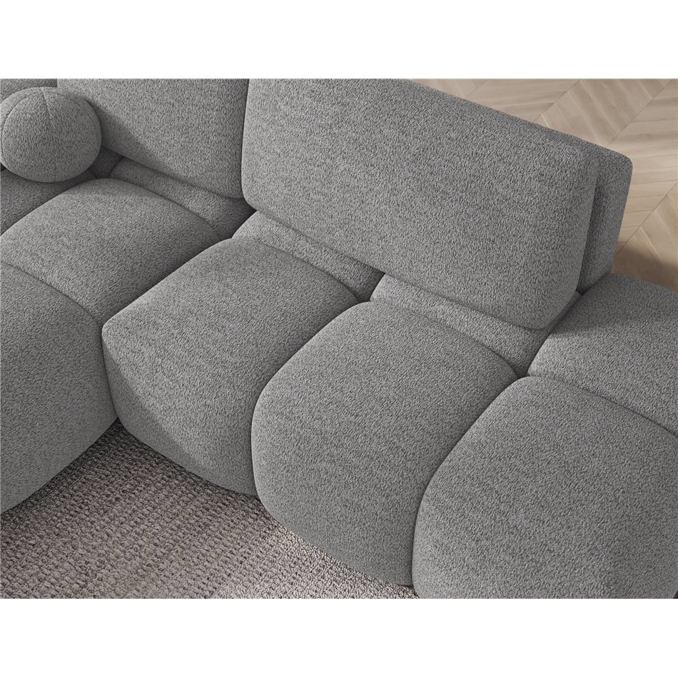 Corner sofa Elittario L, sleeping function, Royal 04, boucle, grey, H95x227x170cm