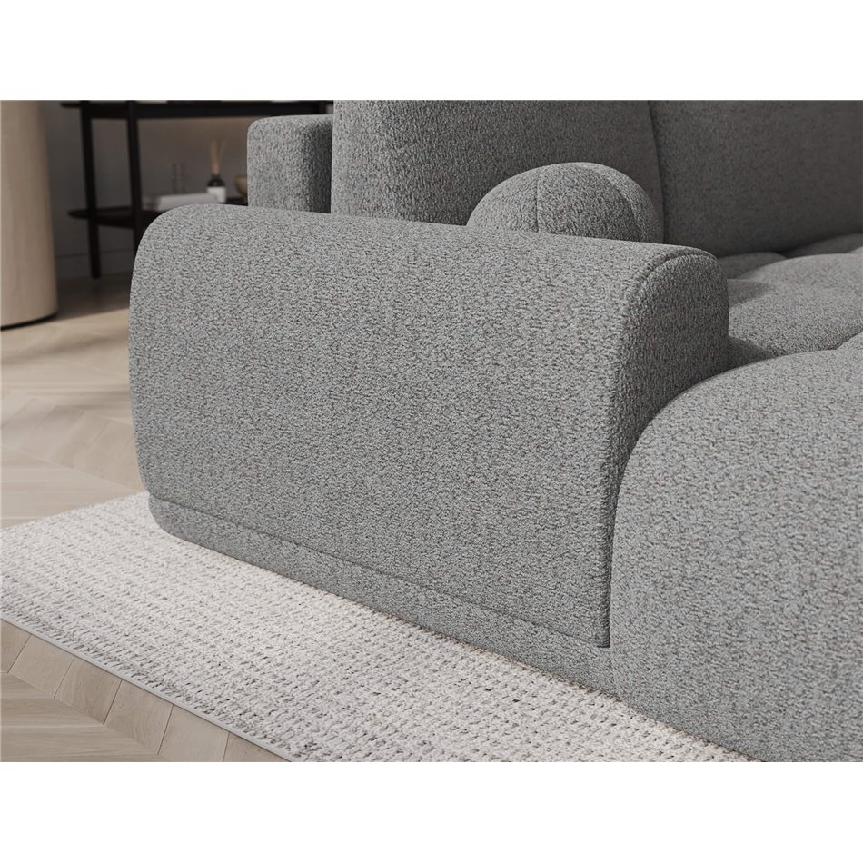 Corner sofa Elittario L, sleeping function, Royal 04, boucle, grey, H95x227x170cm