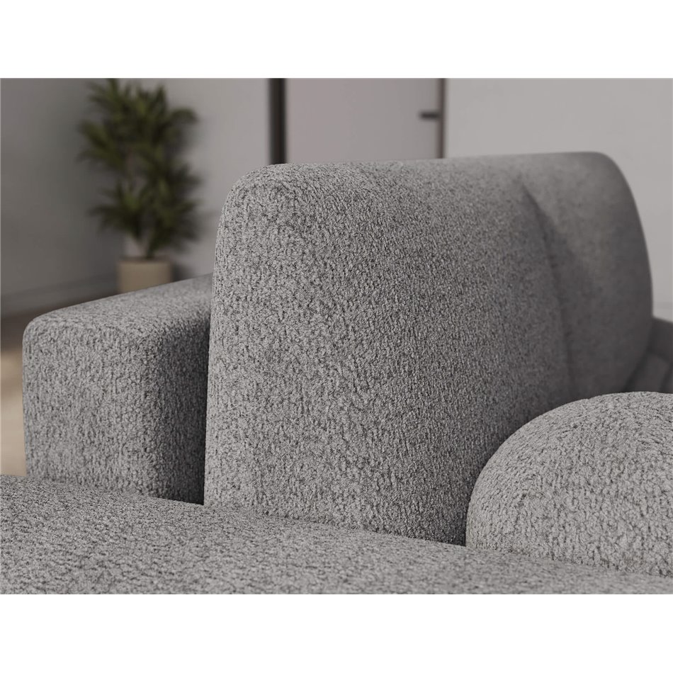 Corner sofa Elittario L, sleeping function, Royal 04, boucle, grey, H95x227x170cm