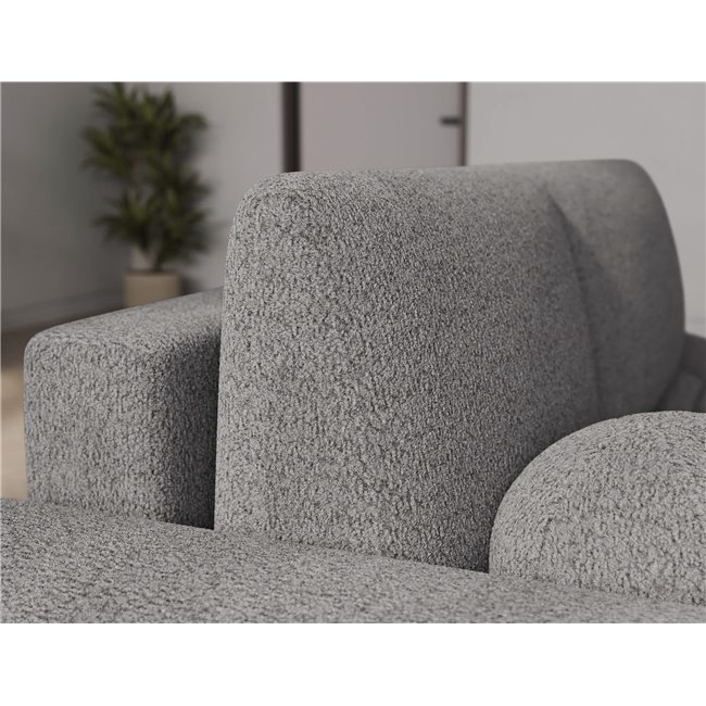 Corner sofa Elittario L, sleeping function, Royal 04, boucle, grey, H95x227x170cm