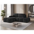 Corner sofa Elittario L, sleeping function, Royal 05, boucle, dark grey, H95x227x170cm