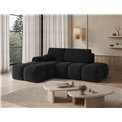 Corner sofa Elittario L, sleeping function, Royal 05, boucle, dark grey, H95x227x170cm