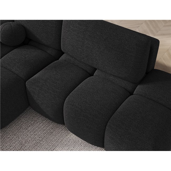 Corner sofa Elittario L, sleeping function, Royal 05, boucle, dark grey, H95x227x170cm