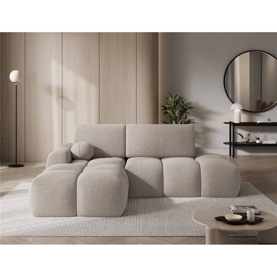 Corner sofa Elittario L, sleeping function, Royal 18, boucle, beige, H95x227x170cm
