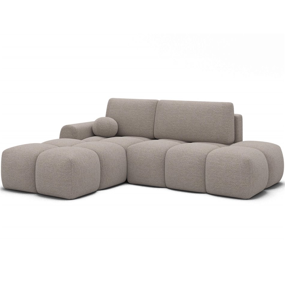 Corner sofa Elittario L, sleeping function, Royal 18, boucle, beige, H95x227x170cm