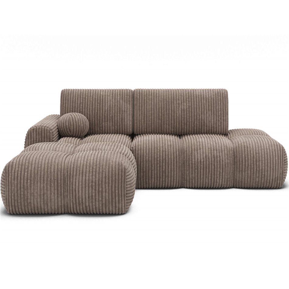 Corner sofa Elittario L, sleeping function, Modullo 20, light brown, H95x227x170cm