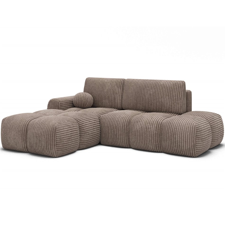 Corner sofa Elittario L, sleeping function, Modullo 20, light brown, H95x227x170cm