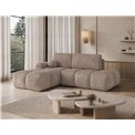 Corner sofa Elittario L, sleeping function, Modullo 20, light brown, H95x227x170cm