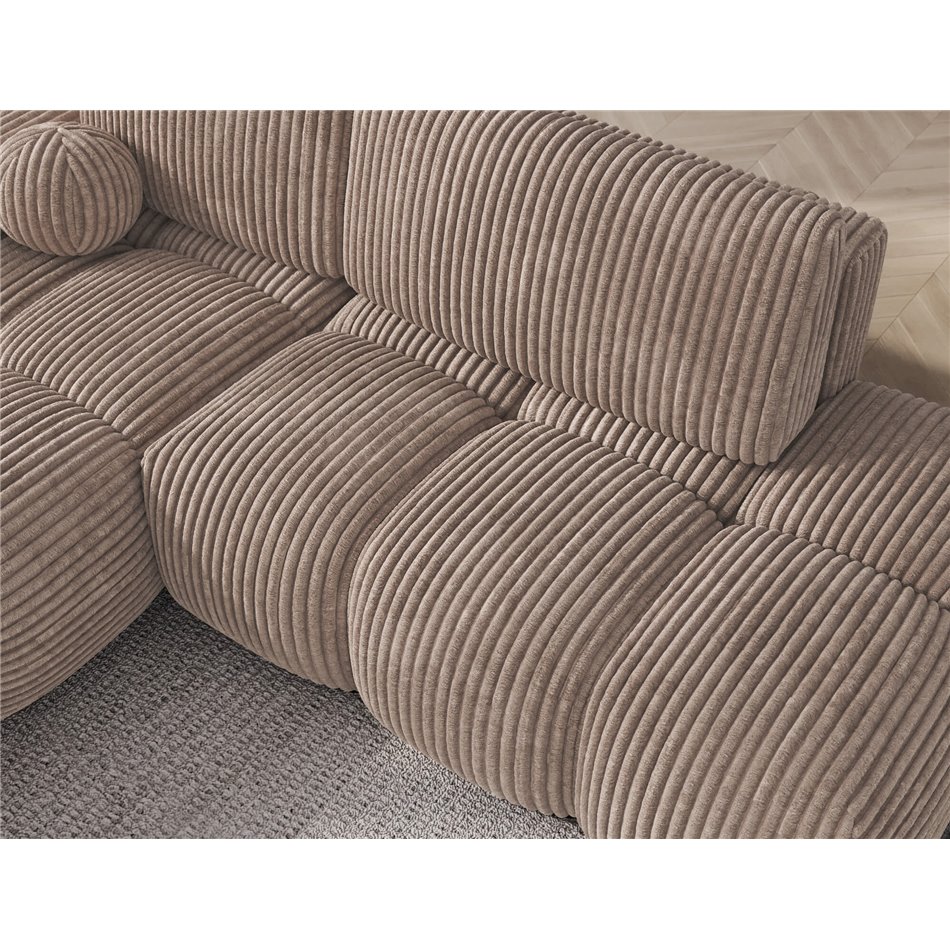 Corner sofa Elittario L, sleeping function, Modullo 20, light brown, H95x227x170cm