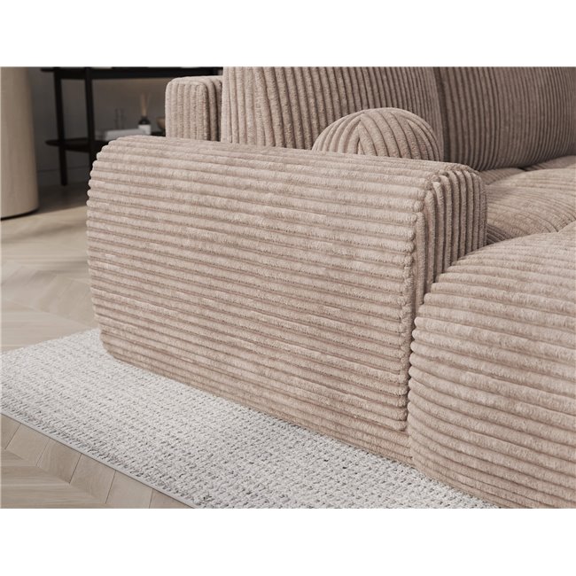 Corner sofa Elittario L, sleeping function, Modullo 20, light brown, H95x227x170cm