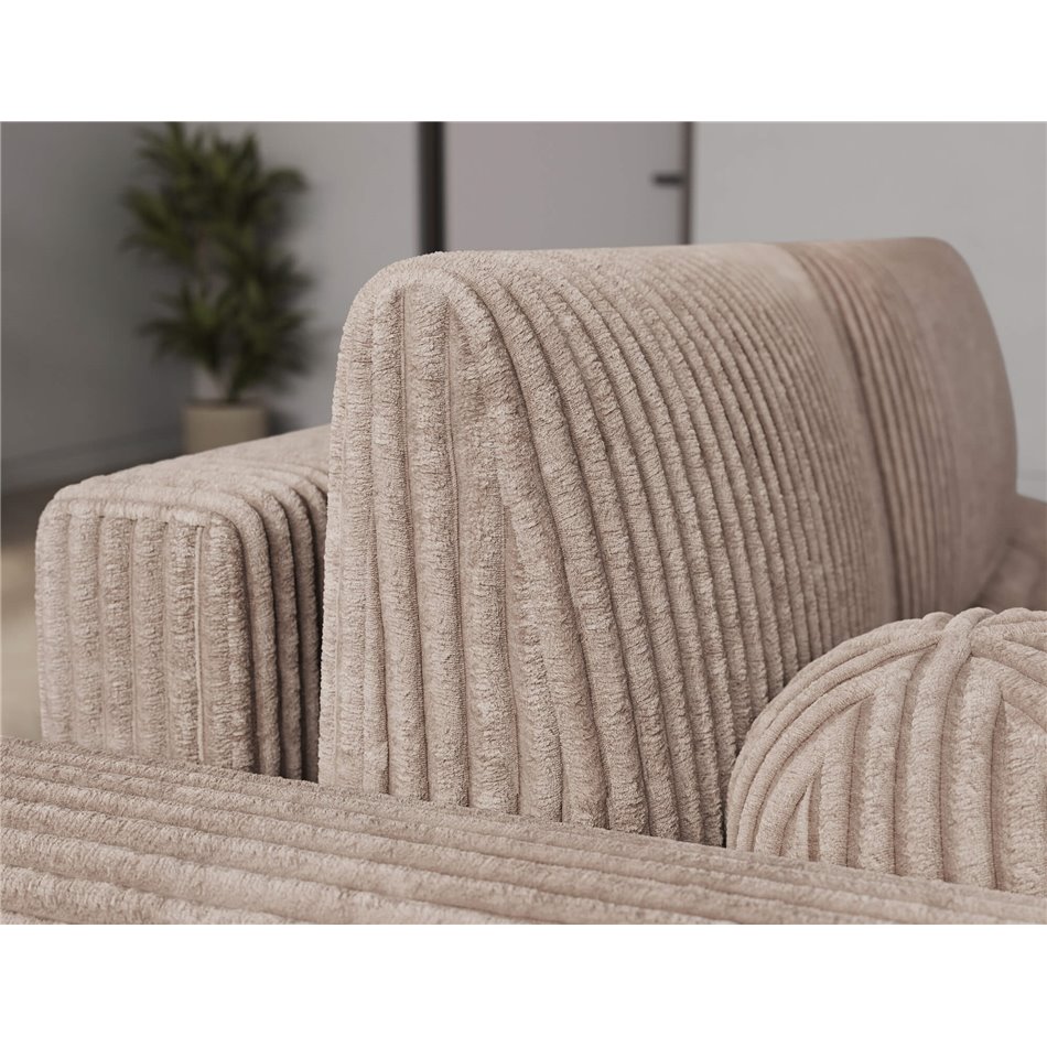 Corner sofa Elittario L, sleeping function, Modullo 20, light brown, H95x227x170cm