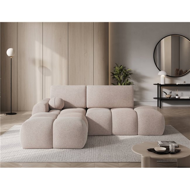 Corner sofa Elittario L, sleeping function, Xillar 20, light brown, H95x227x170cm