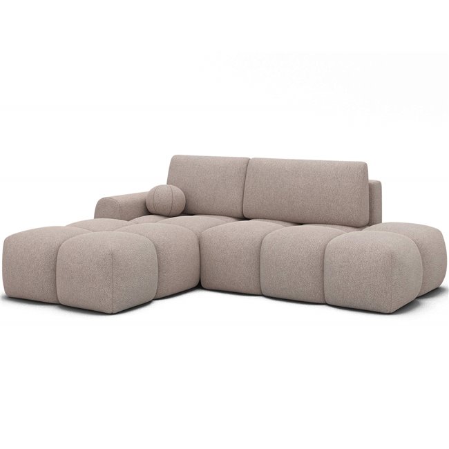 Corner sofa Elittario L, sleeping function, Xillar 20, light brown, H95x227x170cm