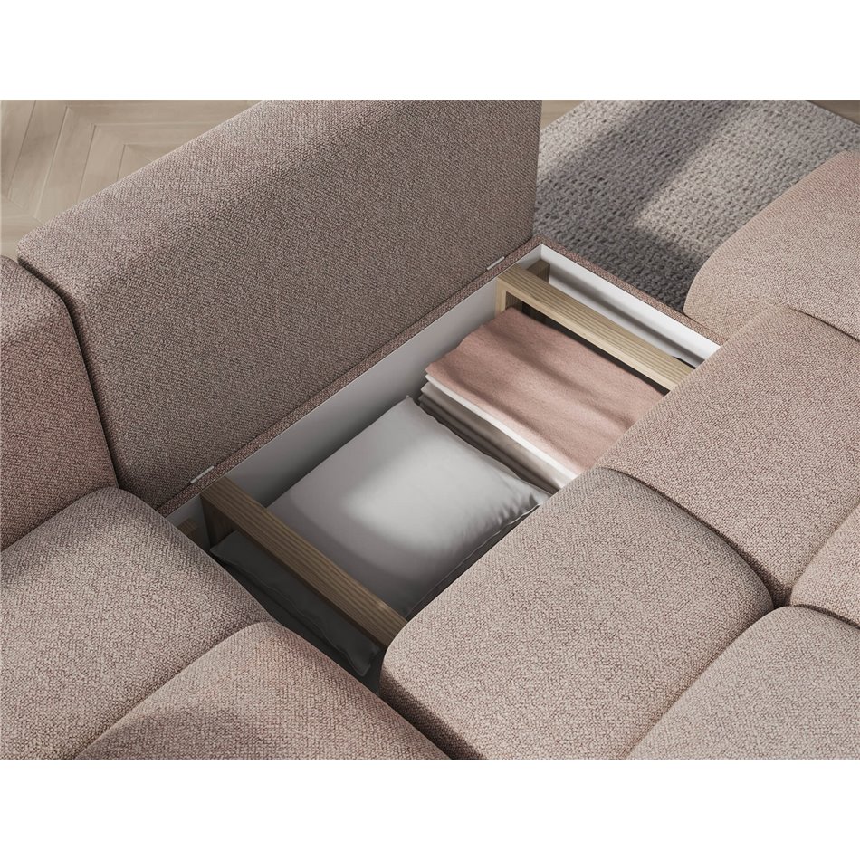 Corner sofa Elittario L, sleeping function, Xillar 20, light brown, H95x227x170cm