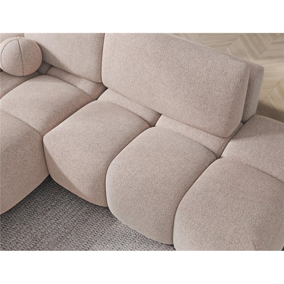 Corner sofa Elittario L, sleeping function, Xillar 20, light brown, H95x227x170cm