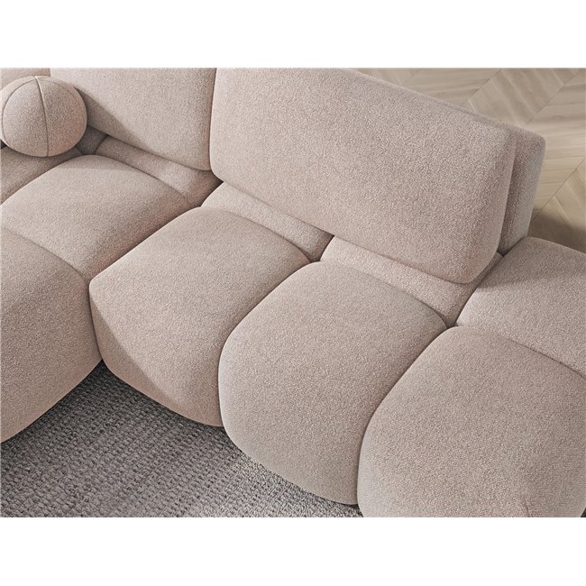 Corner sofa Elittario L, sleeping function, Xillar 20, light brown, H95x227x170cm