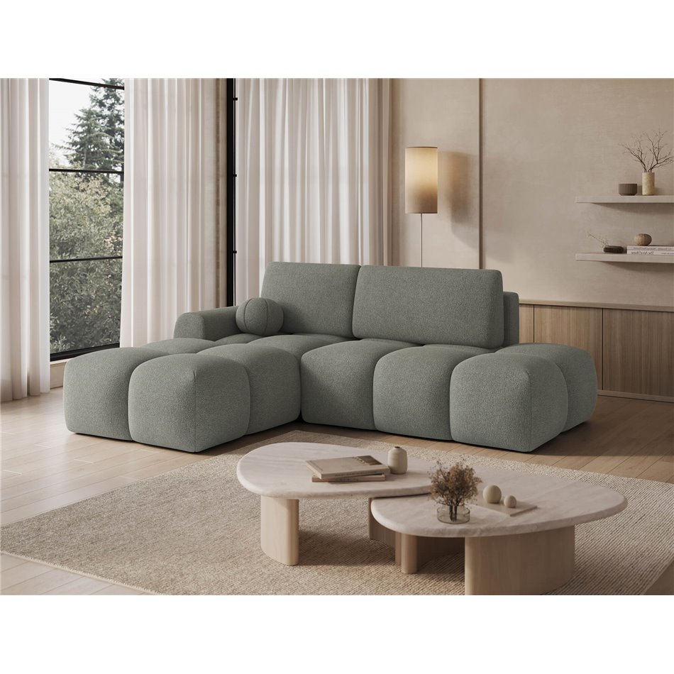 Corner sofa Elittario L, sleeping function, Xillar 100, green, H95x227x170cm
