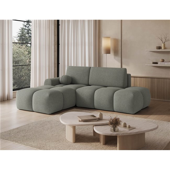 Corner sofa Elittario L, sleeping function, Xillar 100, green, H95x227x170cm