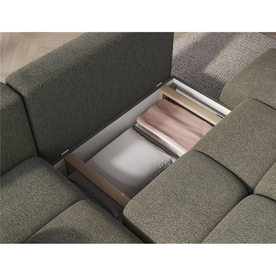 Corner sofa Elittario L, sleeping function, Xillar 100, green, H95x227x170cm