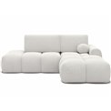 Corner sofa Elittario R, sleeping function, Royal 01, boucle, white, H95x227x170cm