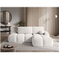 Corner sofa Elittario R, sleeping function, Royal 01, boucle, white, H95x227x170cm