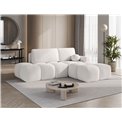Corner sofa Elittario R, sleeping function, Royal 01, boucle, white, H95x227x170cm