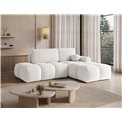 Corner sofa Elittario R, sleeping function, Royal 01, boucle, white, H95x227x170cm
